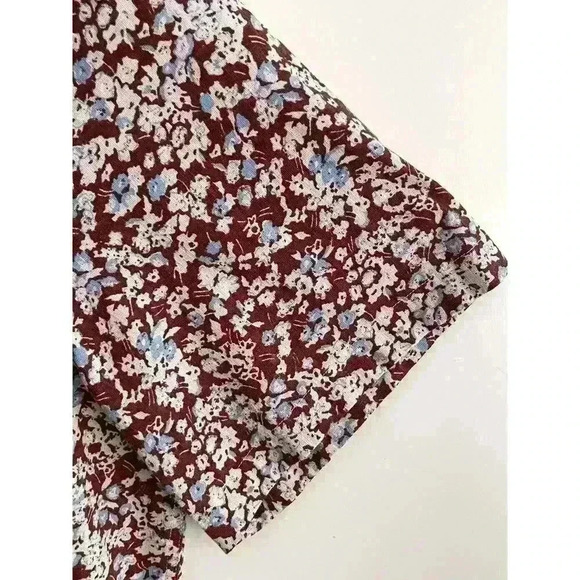 Nordstrom Mns Sz L Floral Trim Fit Button Down Shirt Brown Linen Stretch Fun NWT - Picture 9 of 16